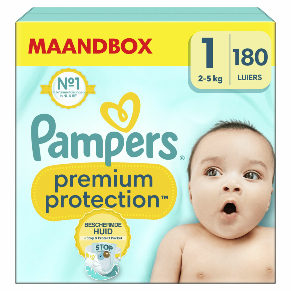 Pampers Premium Protection Luiers Maat 1 (2-5kg)180 stuks