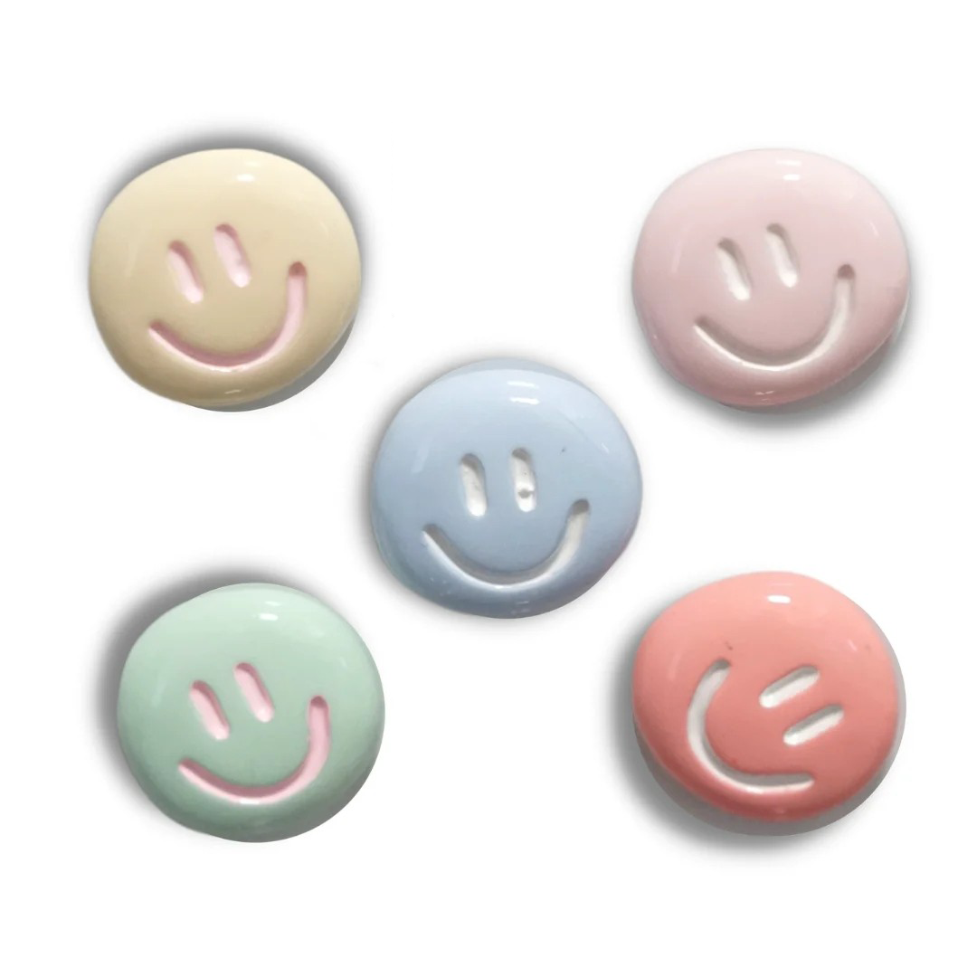 (5er Set) 3D Magnet Deko Smiley Notizmagnet für Whiteboard   Kühlschrank - Bunt