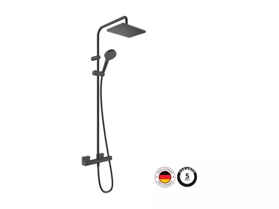 Colonne de douche thermostatique HANSGROHE Vernis Shape 230 EcoSmart noir mat