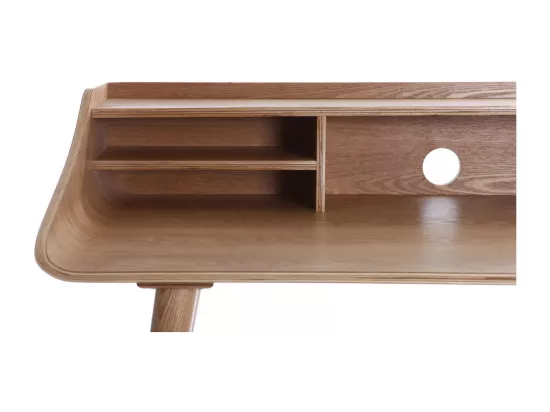 Bureau avec rangements vintage bois clair L120 cm NORDECO