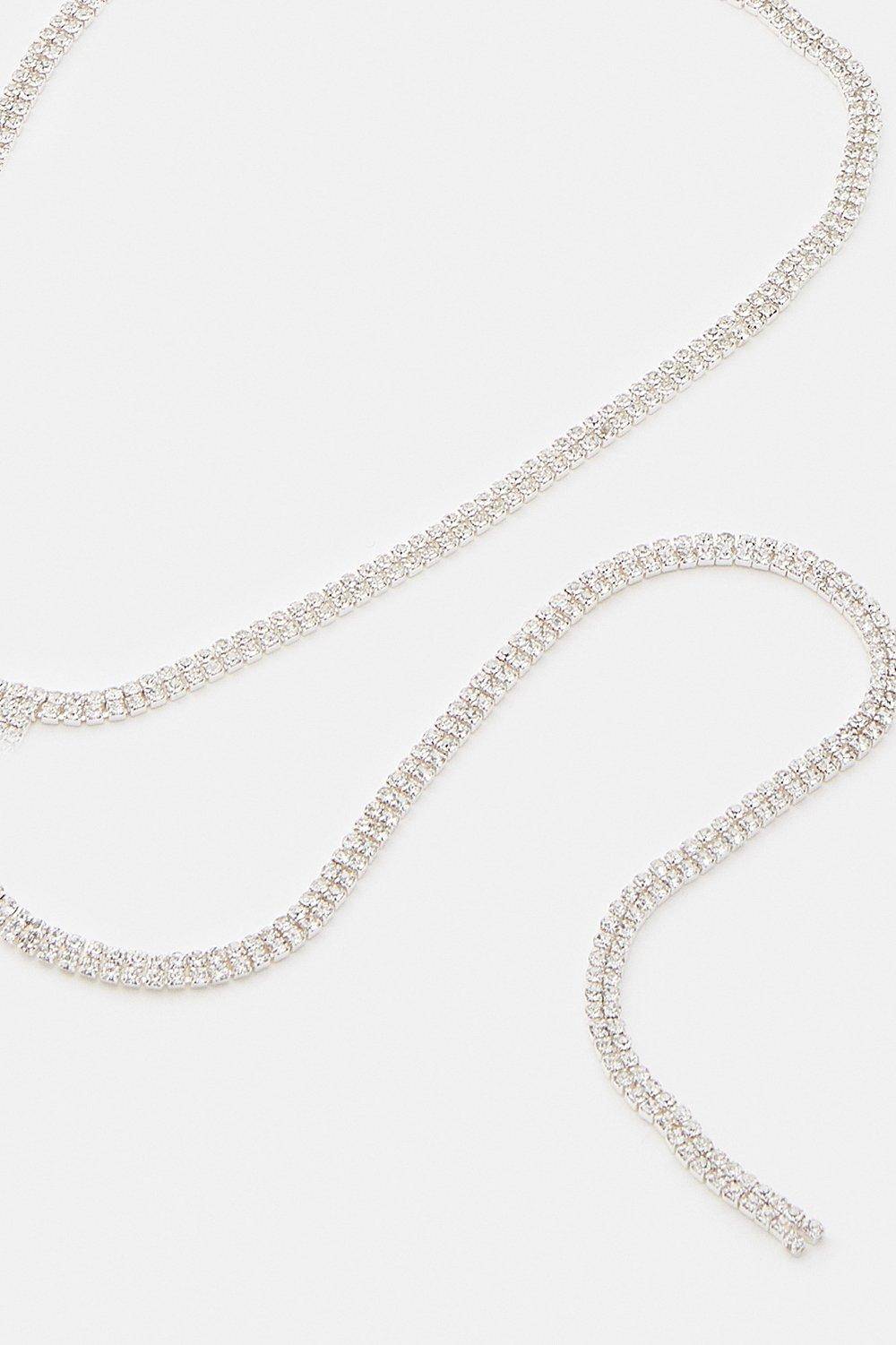KarenMillen Collier Pendentif Diamanté Plaqué Argent