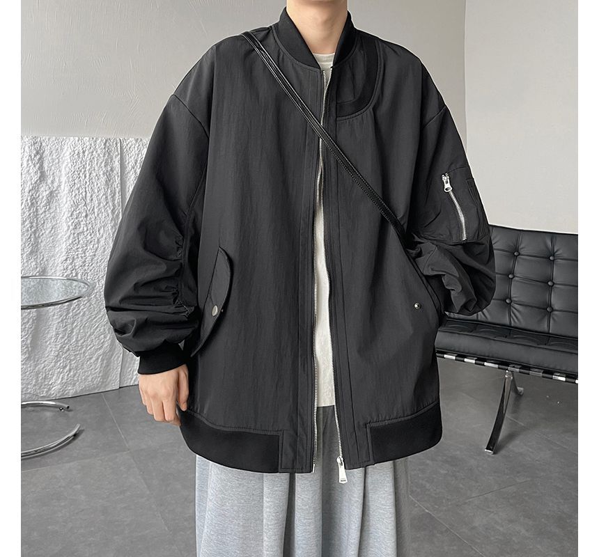 emeisa - Effen oversized bomberjack met rits