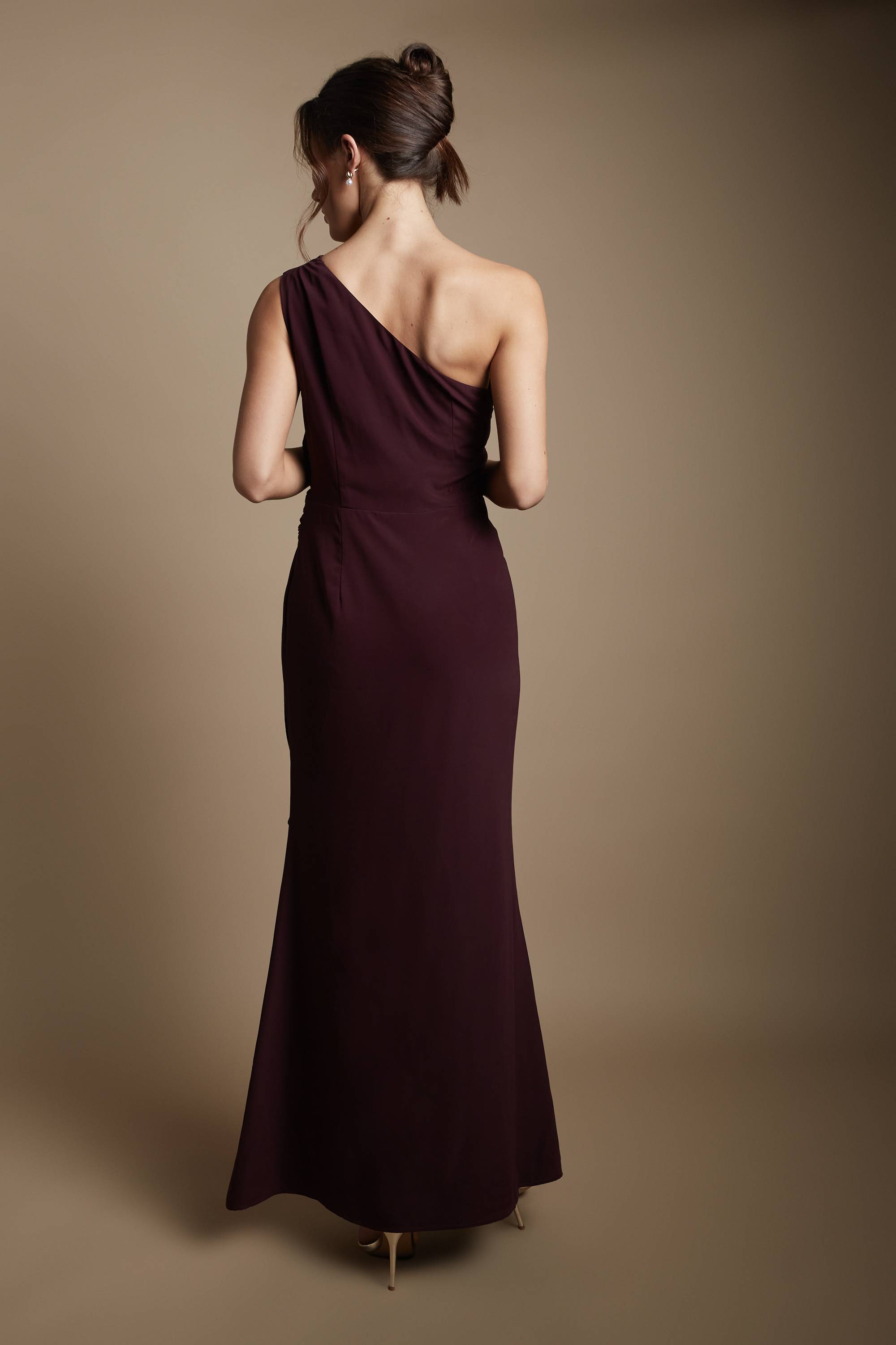 Coast Robe de Demoiselle d'Honneur Longue à Une Épaule avec Ceinture