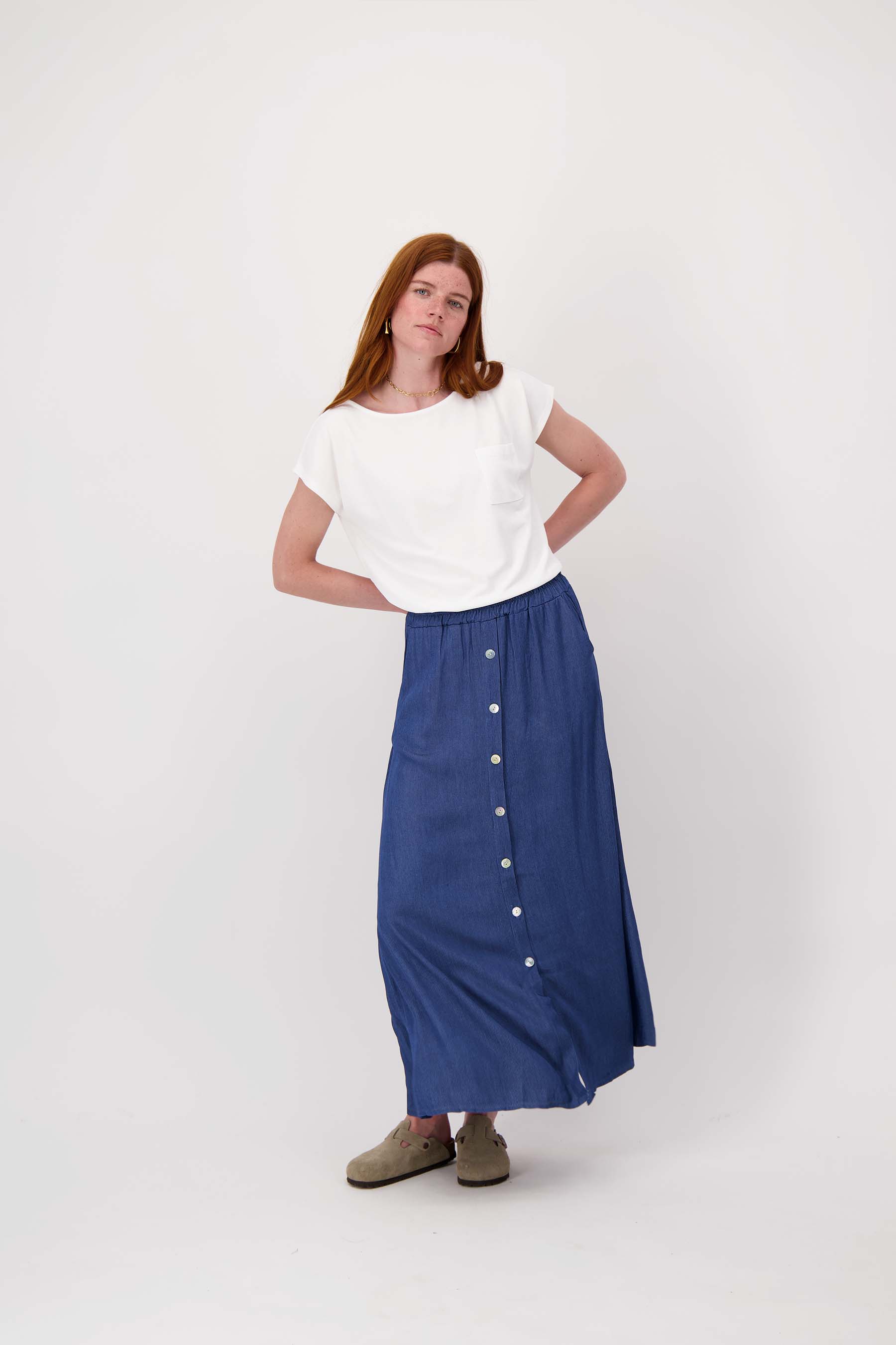 top met boothals met borduur
