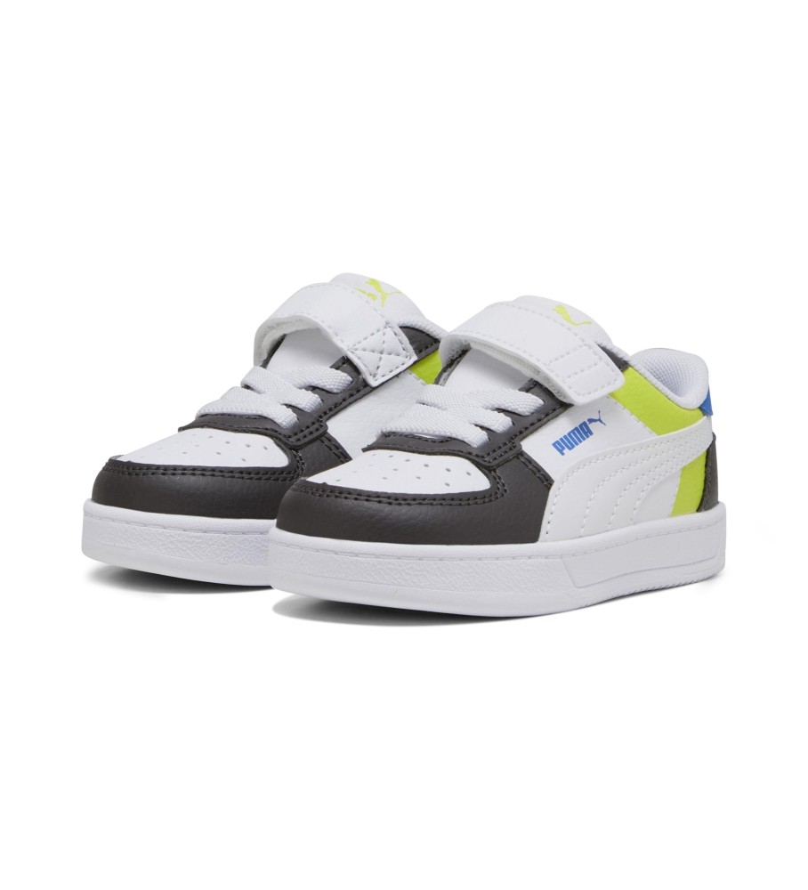 Tênis Puma Caven 2.0 Block, branco e preto.