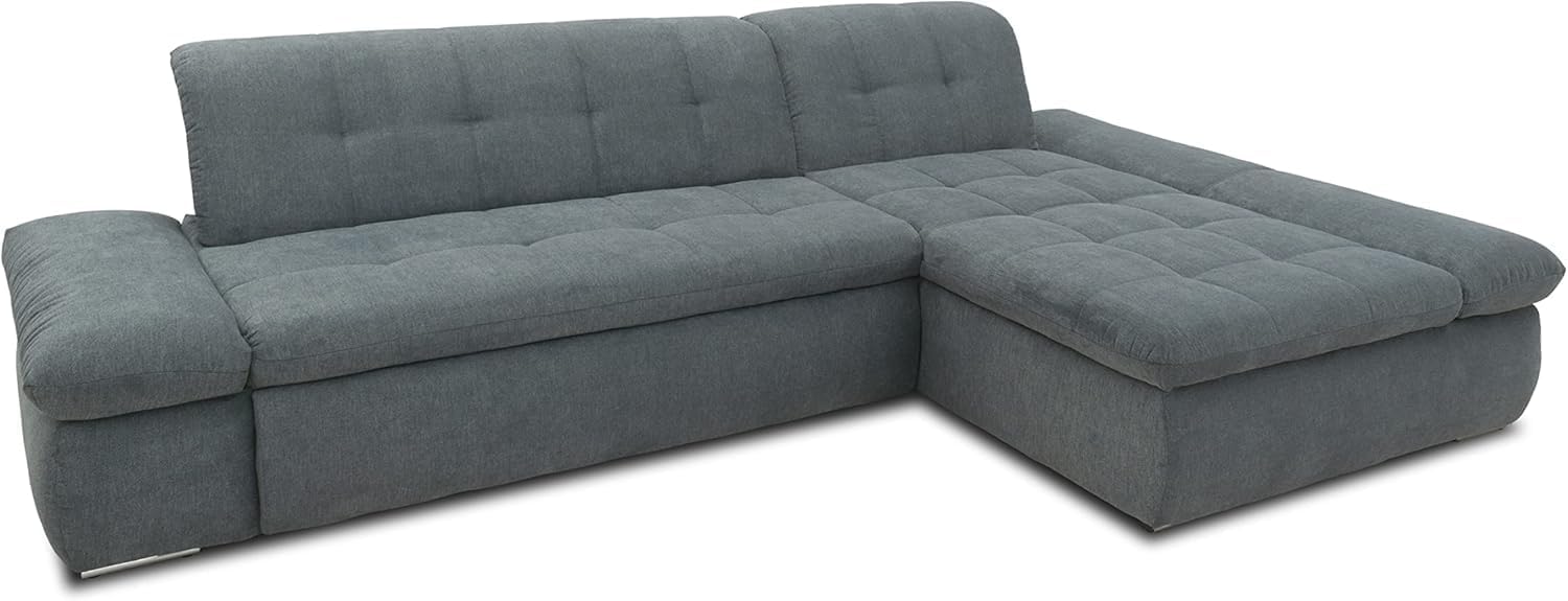 DOMO. collection Ecksofa Moric, Sofa mit Schlaffunktion & Armlehnfunktion in L-Form Couch, Eckcouch mit Bett-Funktion, Schlafsofa 300 x 172 x 80 cm (BxTxH), grau
