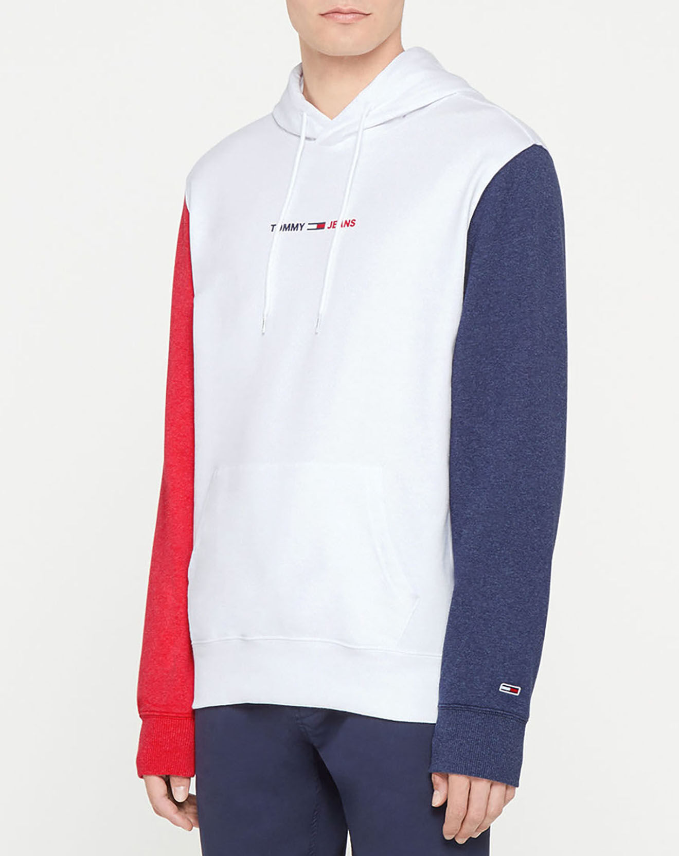 Tommy Jeans Sweat colorblock hoodie blanc/bleu/rouge