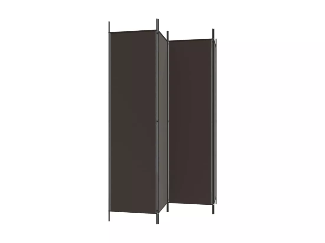 Cloison de séparation 4 panneaux Marron 200x200 cm Tissu