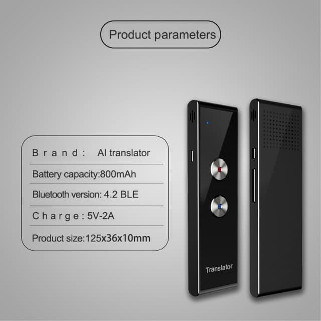 T8+ Bluetooth 40 Sprog Tale Instant Translator til rejselæring