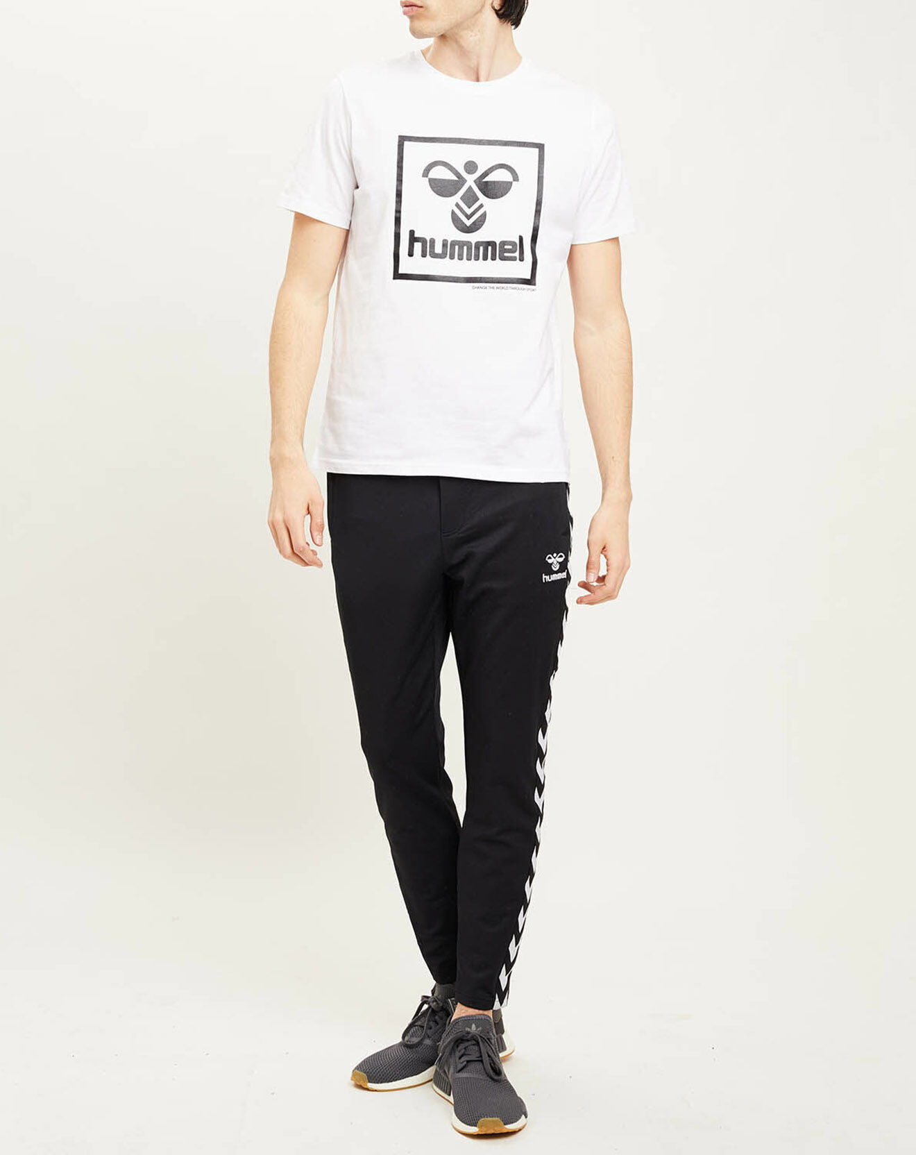Hummel T-Shirt en Coton organique à gros logo blanc