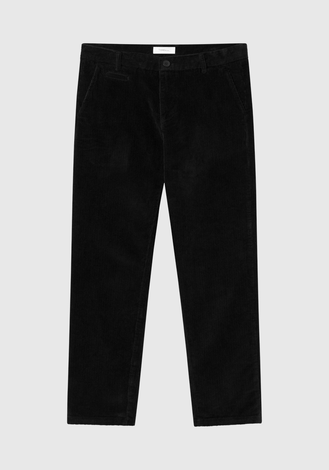 Knowledge Cotton Apparel Cord-Hose Chuck 8 Wales Corduroy Chino Pants Black Jet
