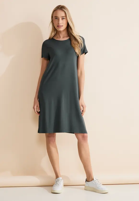 Basic T-Shirt-Kleid - marshy green
