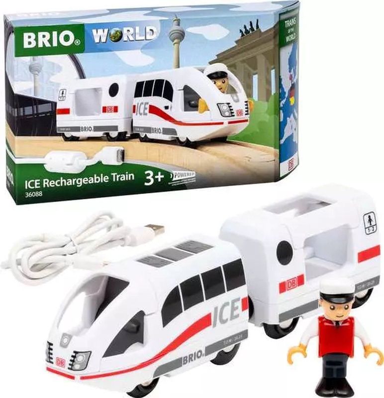 BRIO - 36088 - Oplaadbare ICE-trein - Rood - Hout