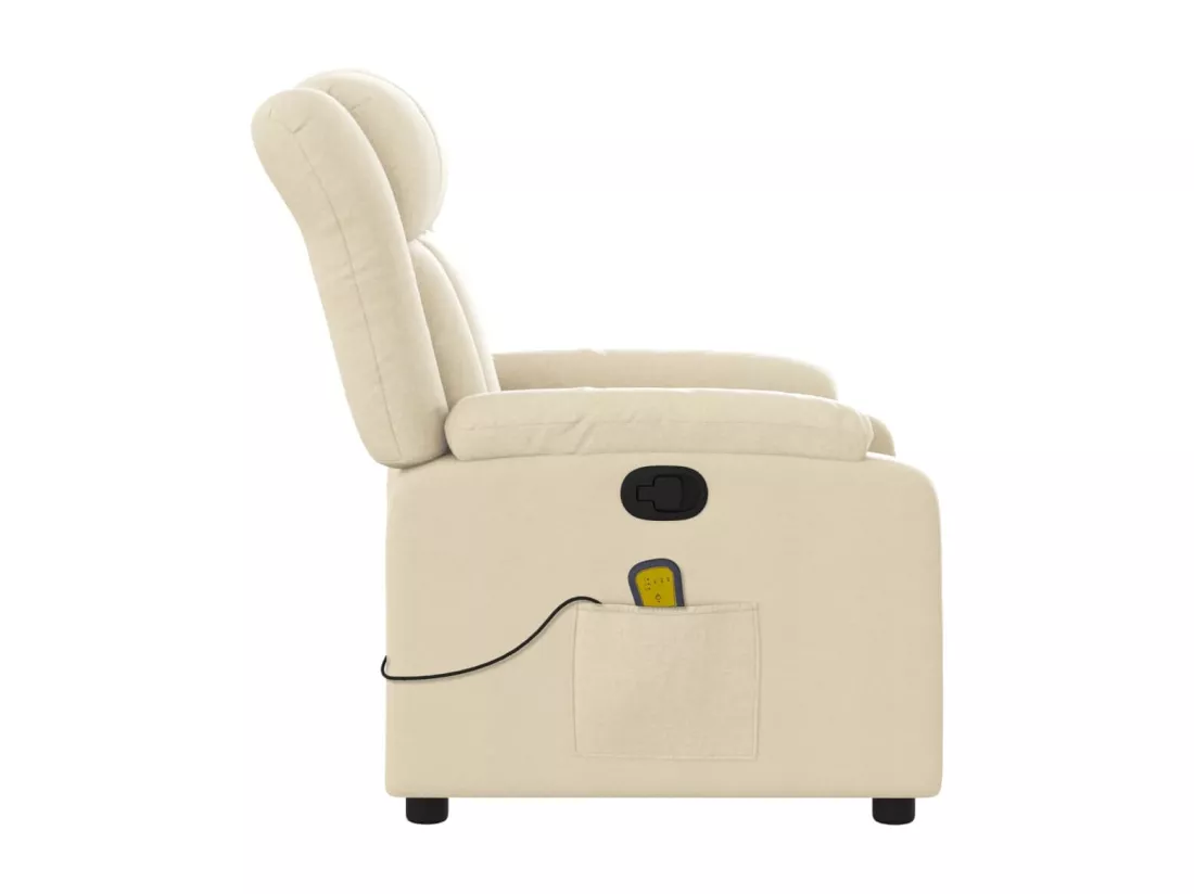 Fauteuil massant inclinable Crème Tissu