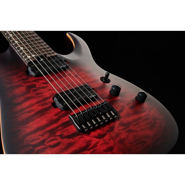 Harley Benton Amarok-7 BKRD Quilted Burst