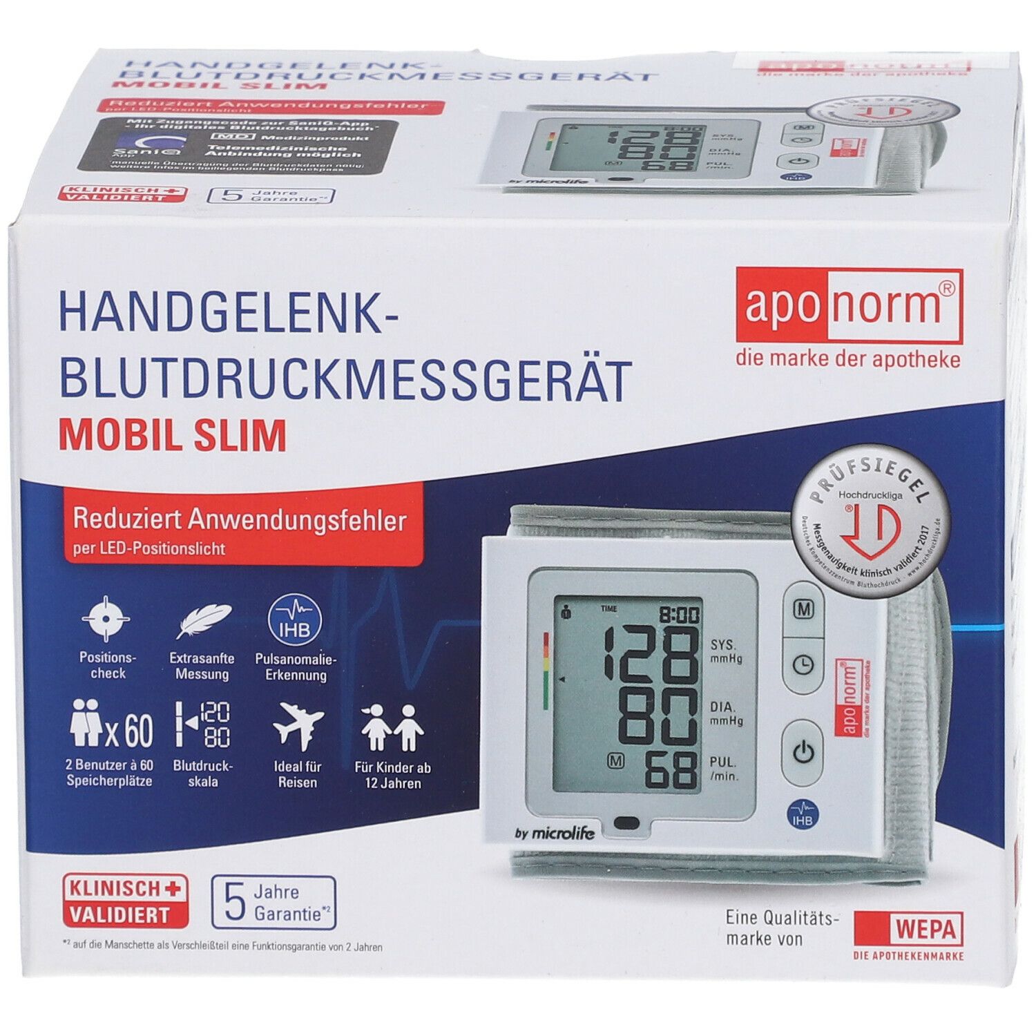 aponorm® Mobil Slim Handgelenk-Blutdruckmessgerät