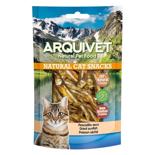 Petisco natural para gatos com sabor de peixe