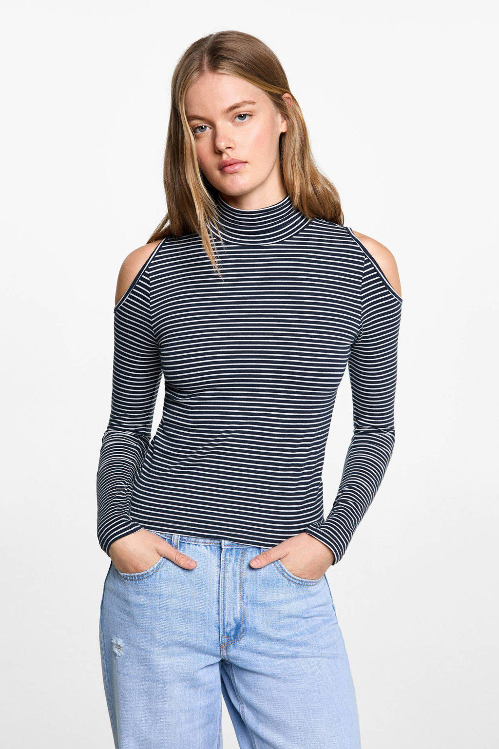 MANGO TEEN top met col donkerblauw
