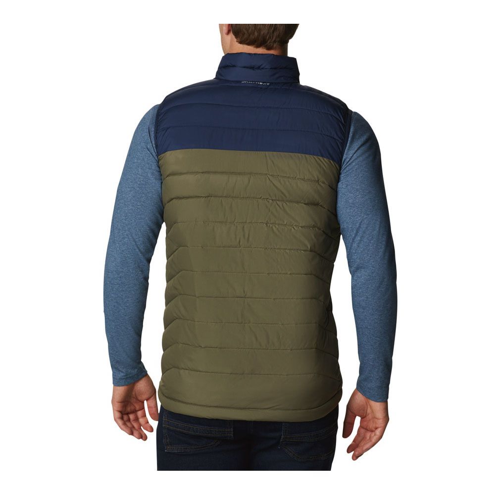 Columbia POWDER LITE - Doudoune Homme stone green/collegiate navy