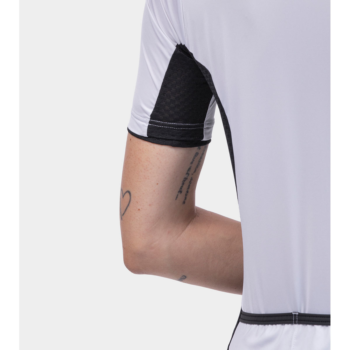 Ale Solid Color Block Fietsshirt Korte Mouwen Wit Dames