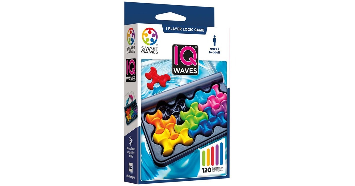 SmartGamesIQ Waves Denkspel  (Nederlands, 1 speler, Vanaf 6 jaar, 120 opdrachten)