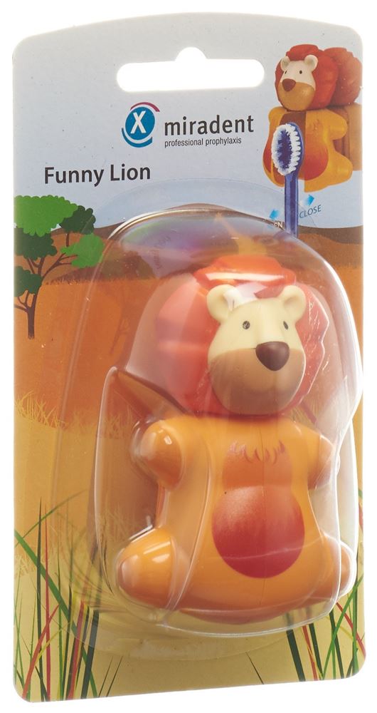 MIRADENT Funny Snapper Zahnbürstenhalter Löwe 1 Stk