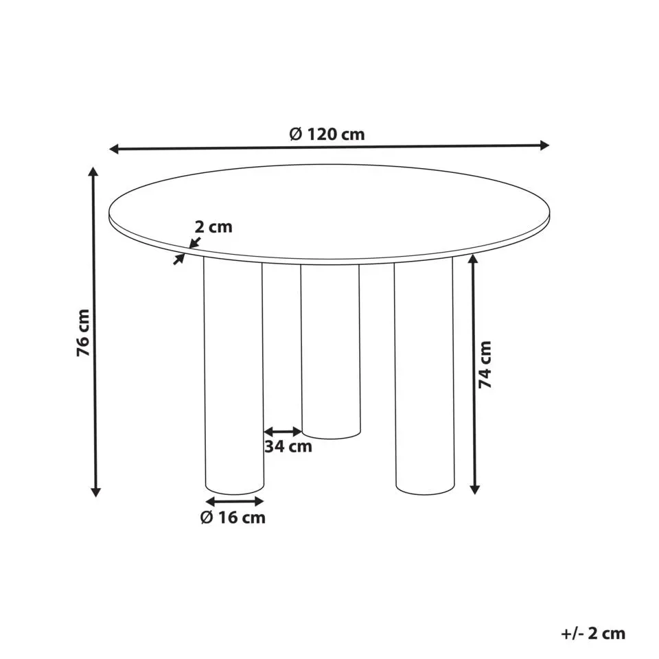 ORIN - Eettafel - Lichte houtkleur - MDF