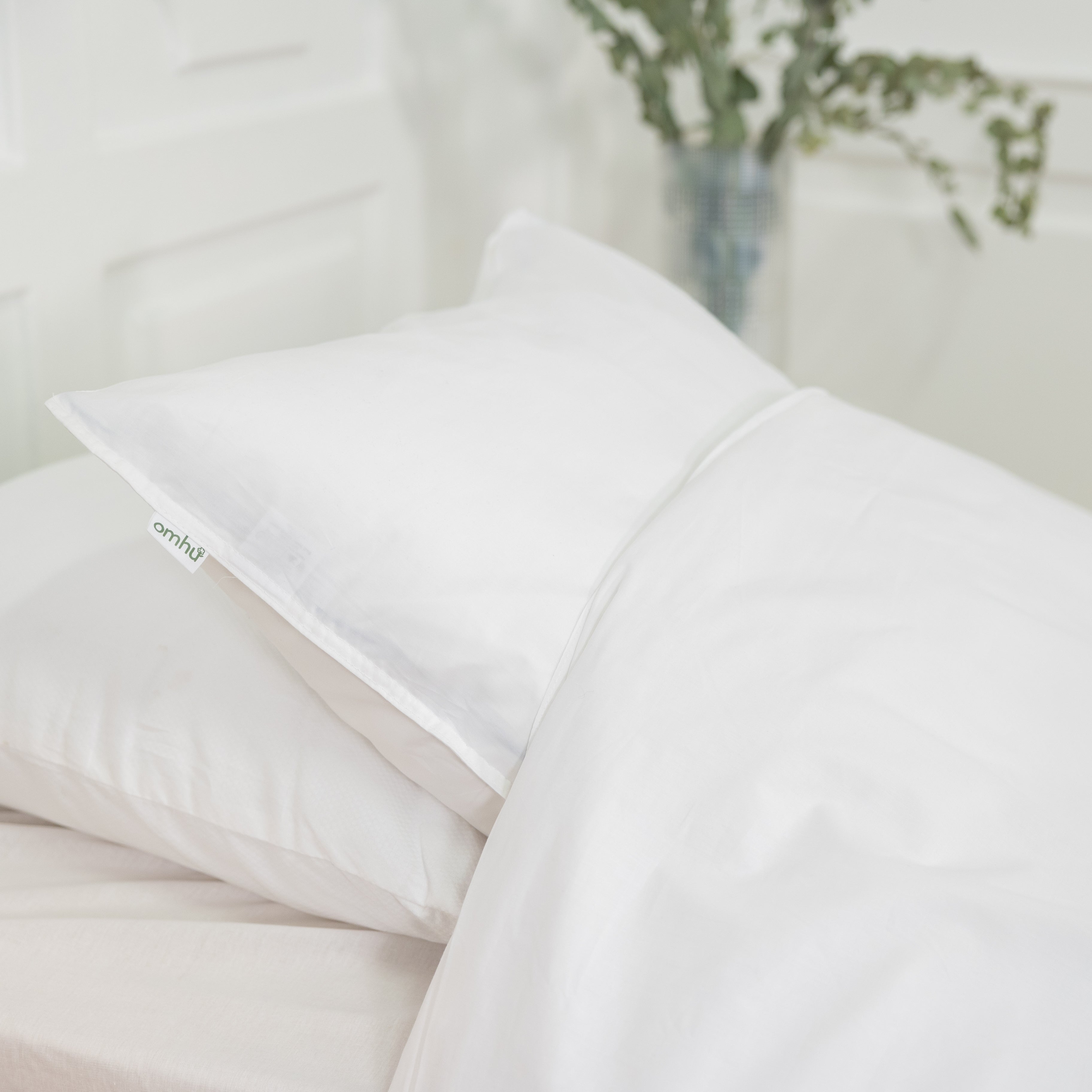 Omhu  Percale sengetøj - hvid