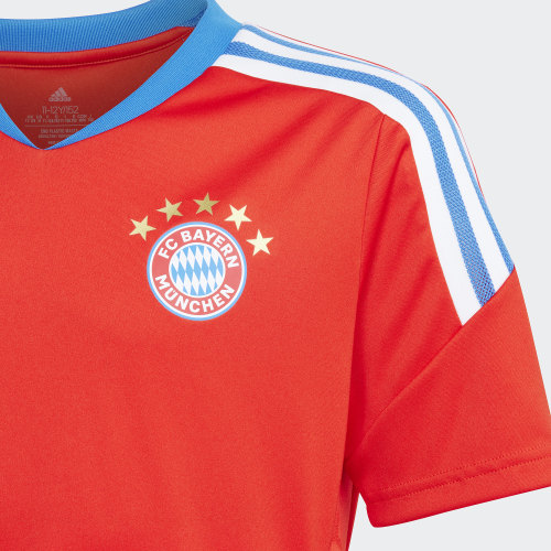 Tee Shirt A Bandes Enfant FC Bayern Munich HU1275 Rouge