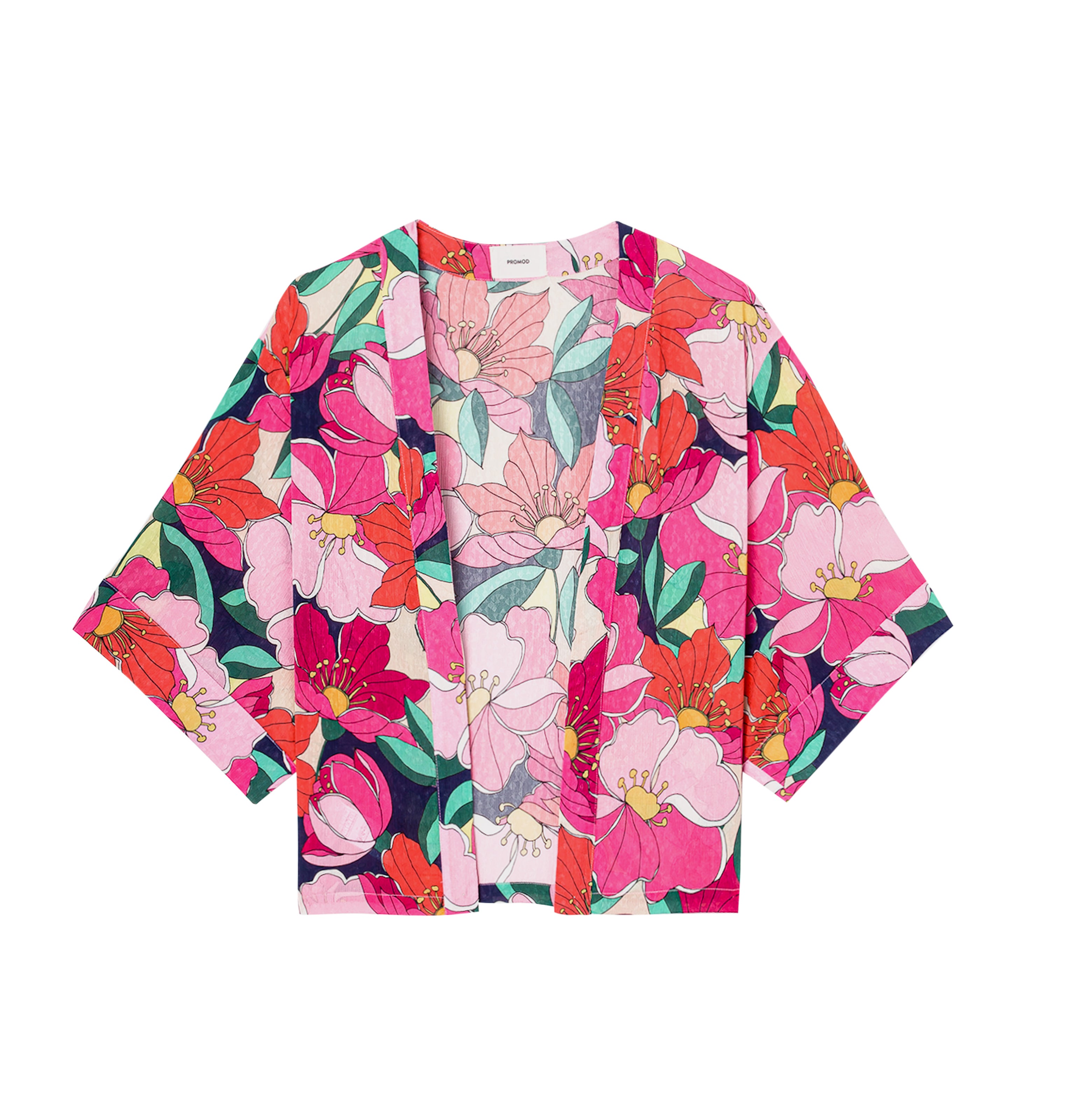 Veste-kimono imprimée - Imprimé multicolore