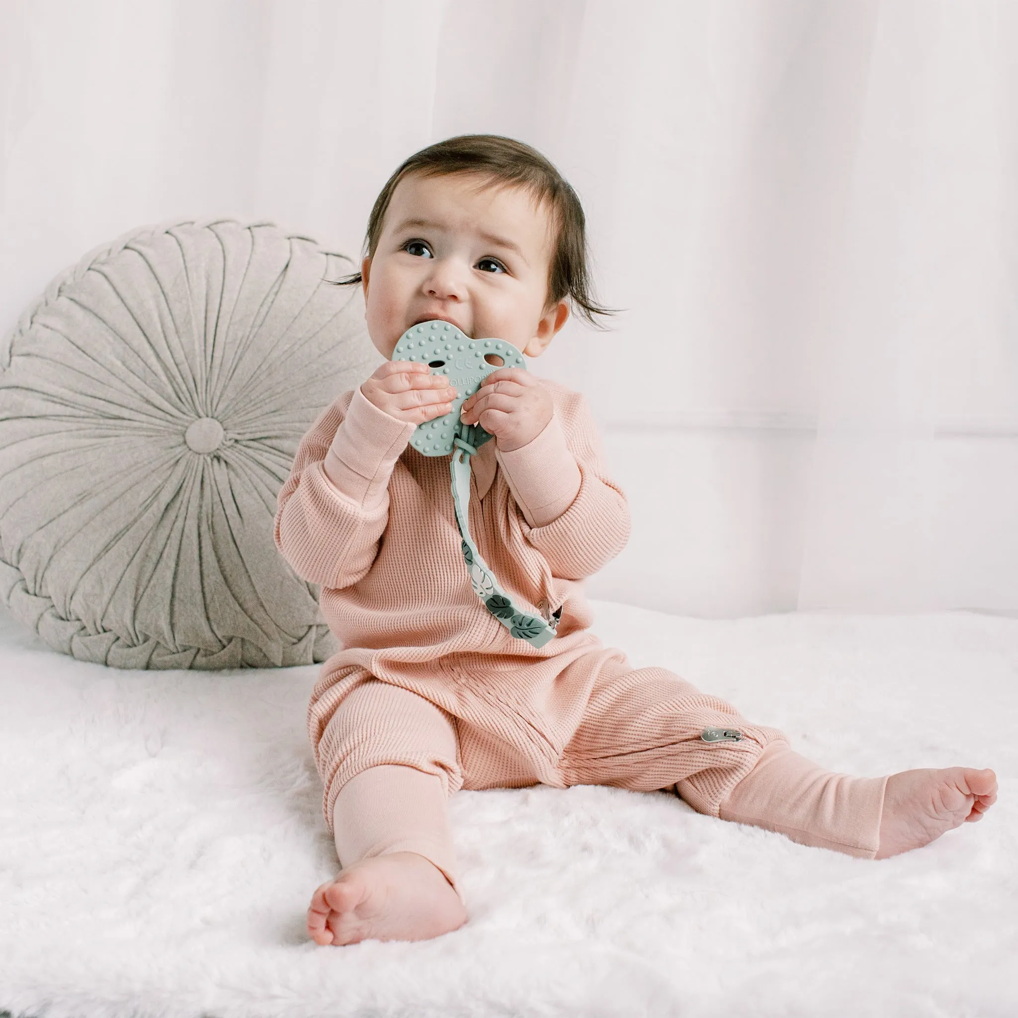 Loulou Lollipop Attache-Suce en Silicone - Monstera