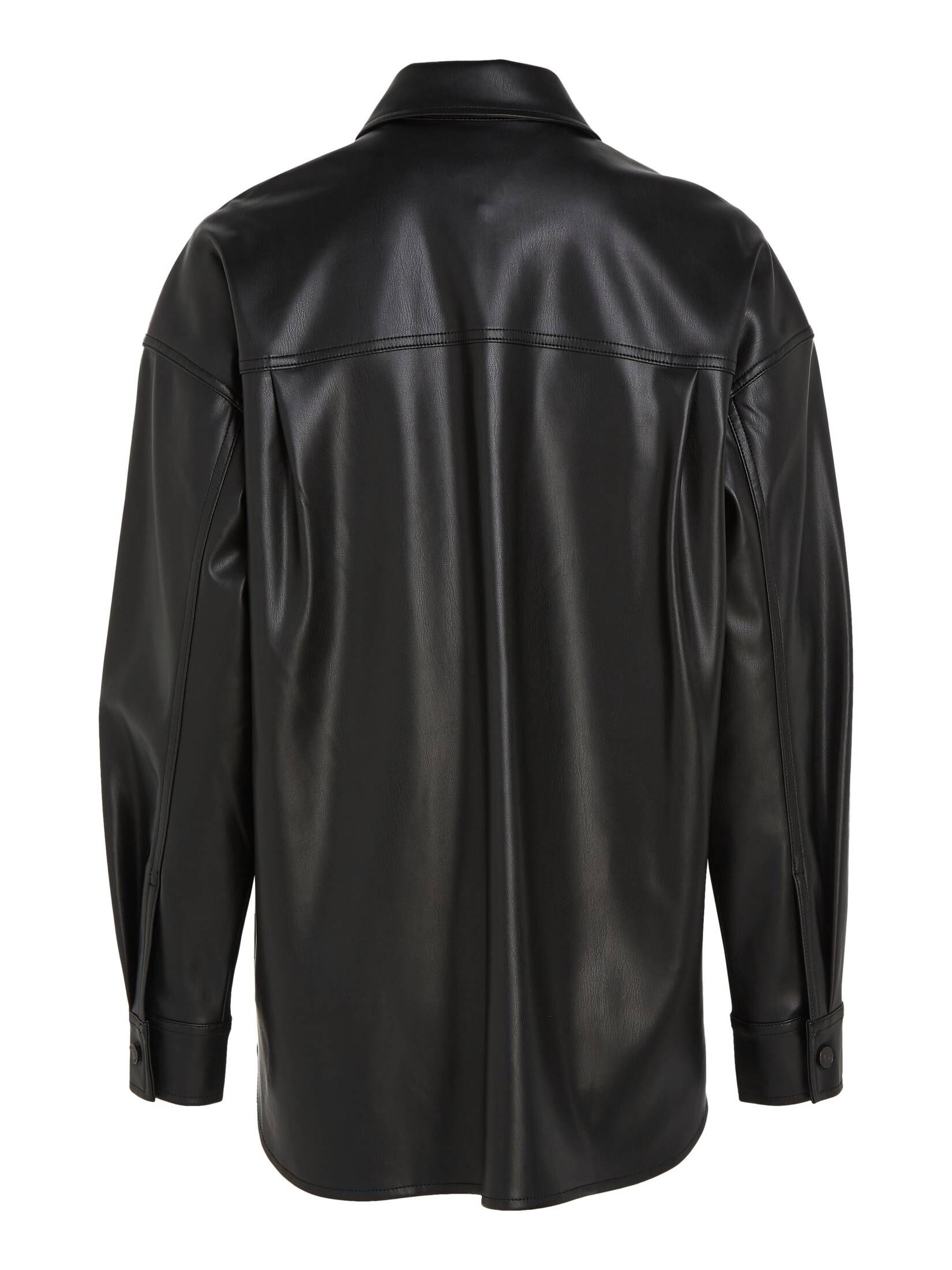 Tommy Jeans| Damen Hemdjacke aus Kunstleder TJW SPR OVS PLEATHER OVERSHIRT
