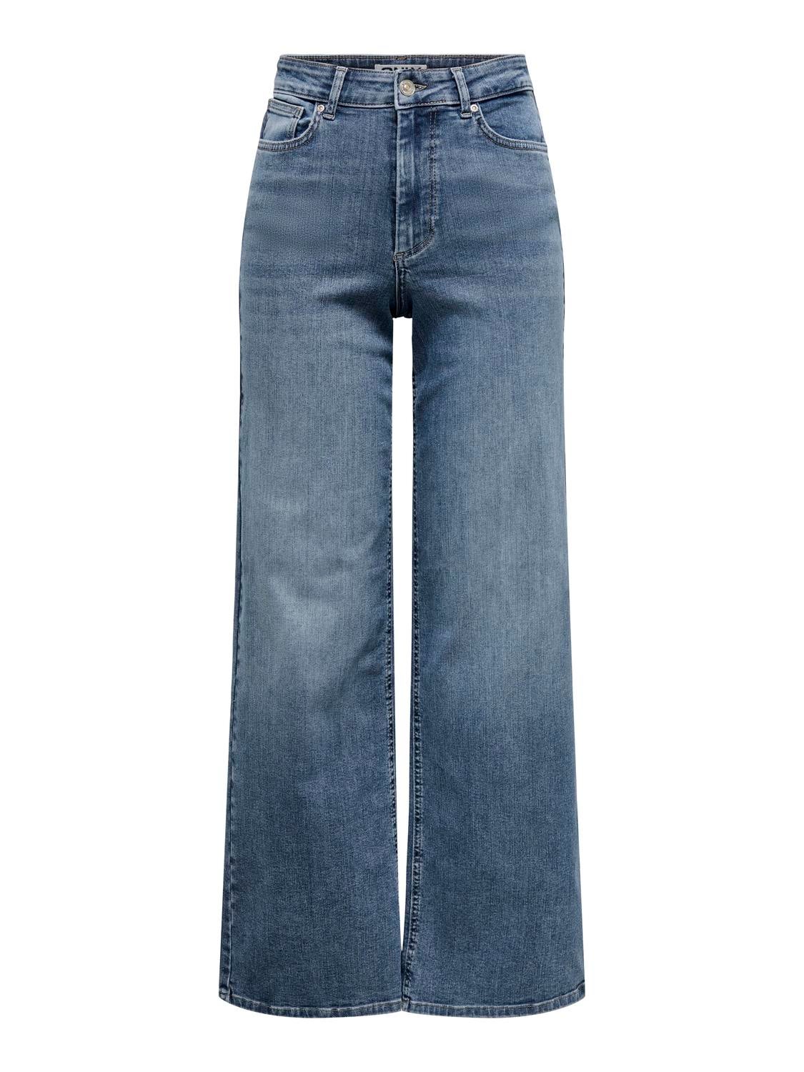 ONLMADISON Hohe Taille Weiter Beinschnitt Jeans Special Blue Grey Denim