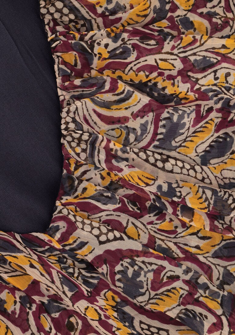 AAIKO bruine aaiko midi jurk esmee oriental vis 520