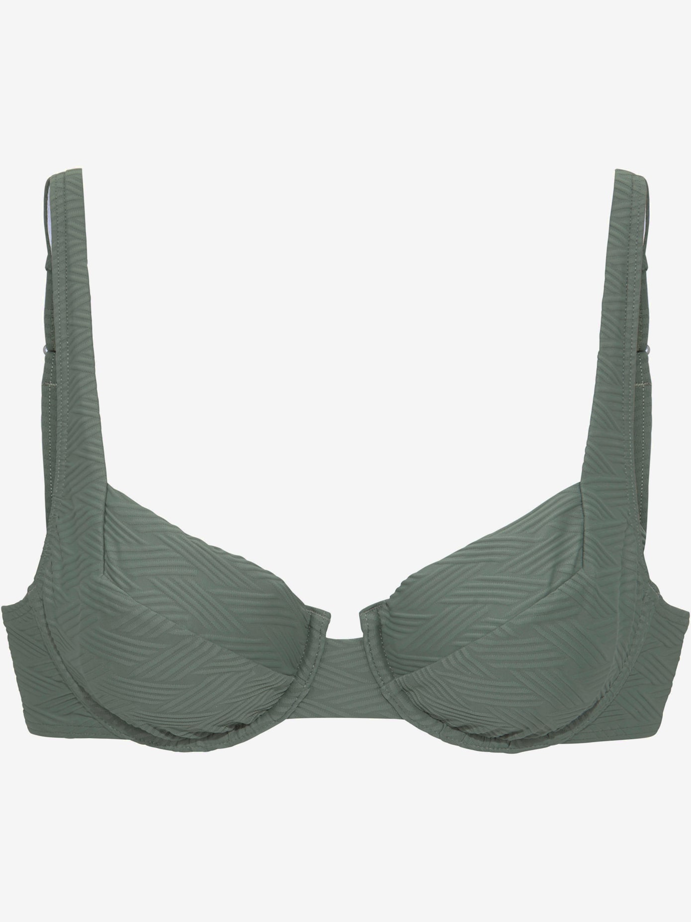 Haut de maillot de bain à armatures matière structurée aux couleurs tendances