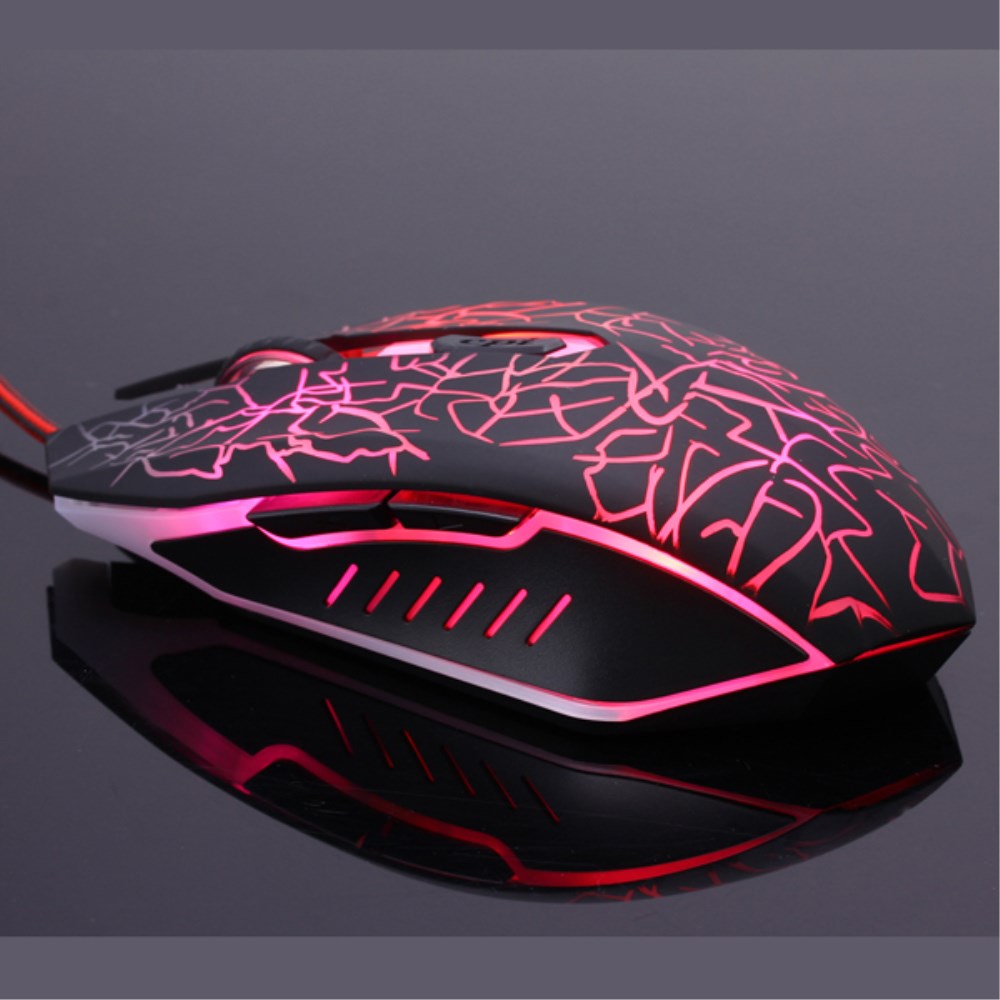 Optische 7-Farben LED Gaming Maus 2400 DPI mit USB Kabel - Schwarz