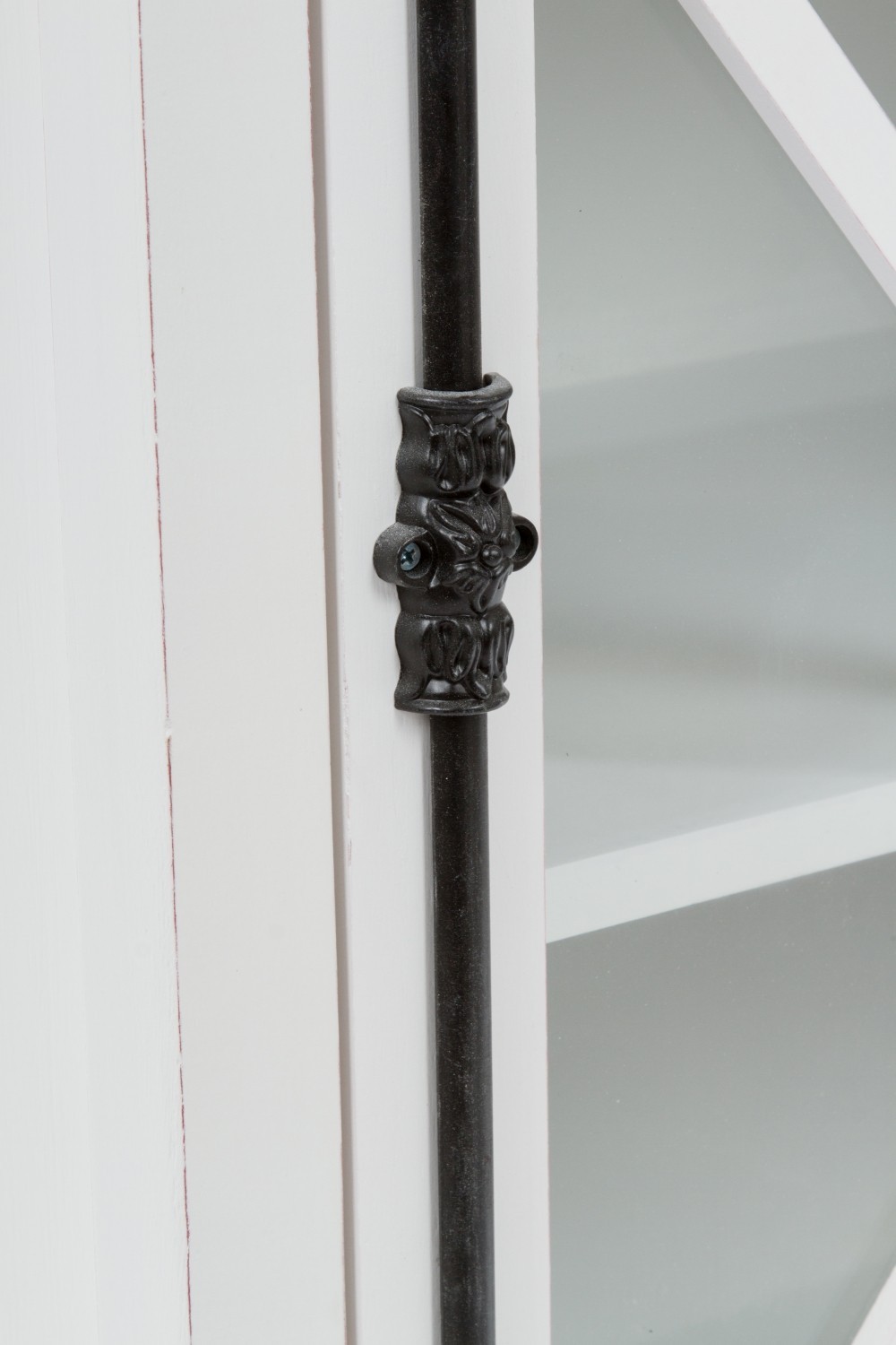 Vitrine FLORENCE - antik weiß - mit Glastür - 213 cm hoch