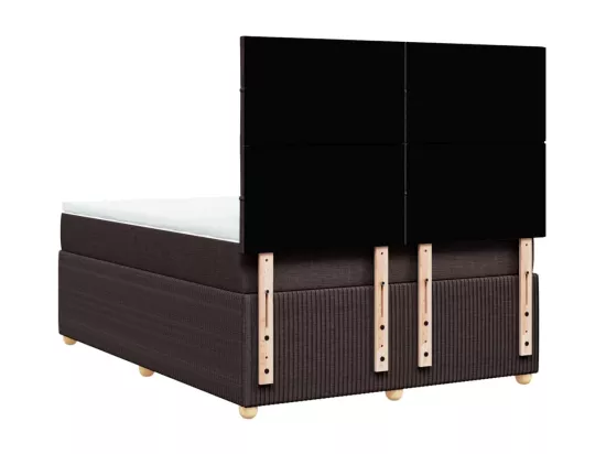 Sommier à lattes de lit avec matelas Marron foncé 140x190 cm