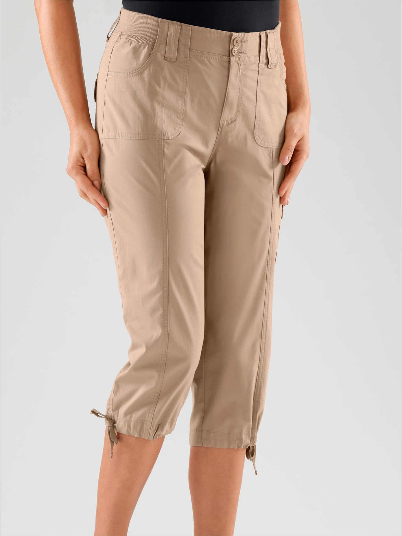 Corsaire sportif ceinture élastique cotelée