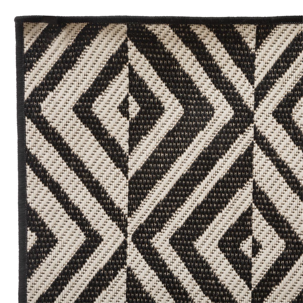 TAPIS EXTERIEUR ET INTERIEUR COLOR NOIR ET BLANC 120X160CM