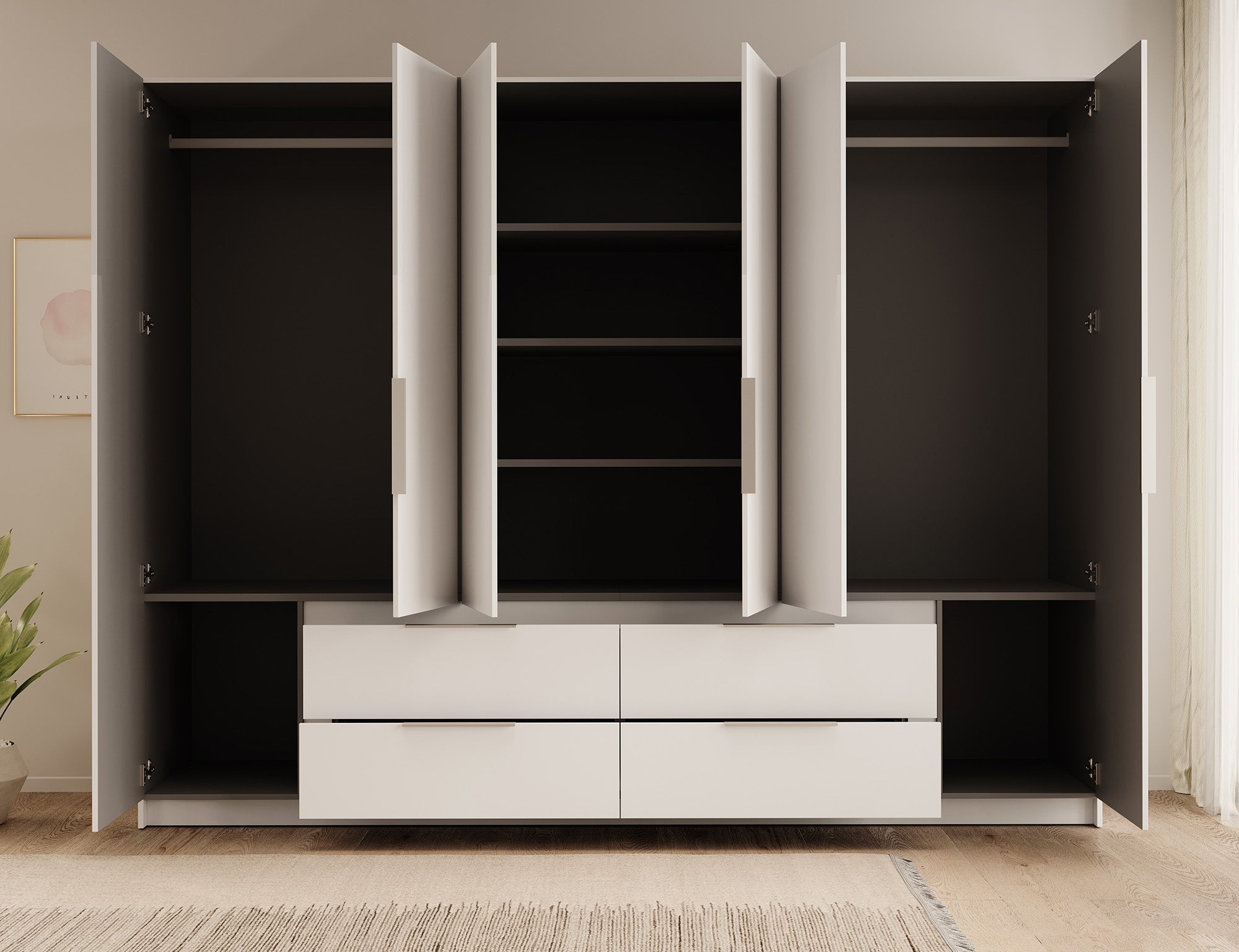 Meubella - Kledingkast Leipzig - Wit - 270 cm