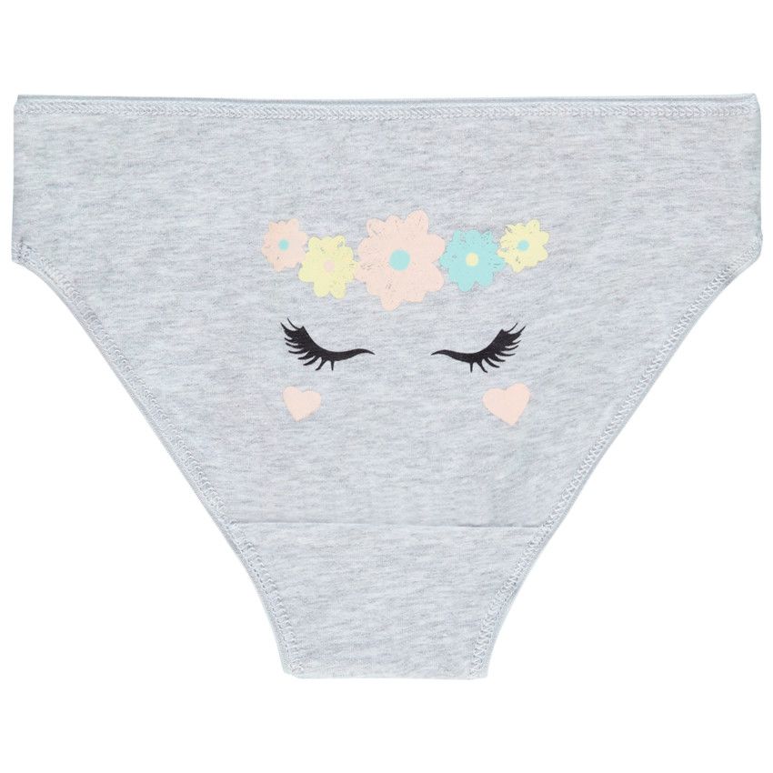 Lot de 5 culottes en coton motif licorne pour enfant fille - Ecru