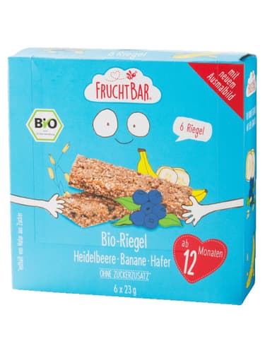 FruchtBar BIO-Riegel, Heidelbeere , Banane , Hafer