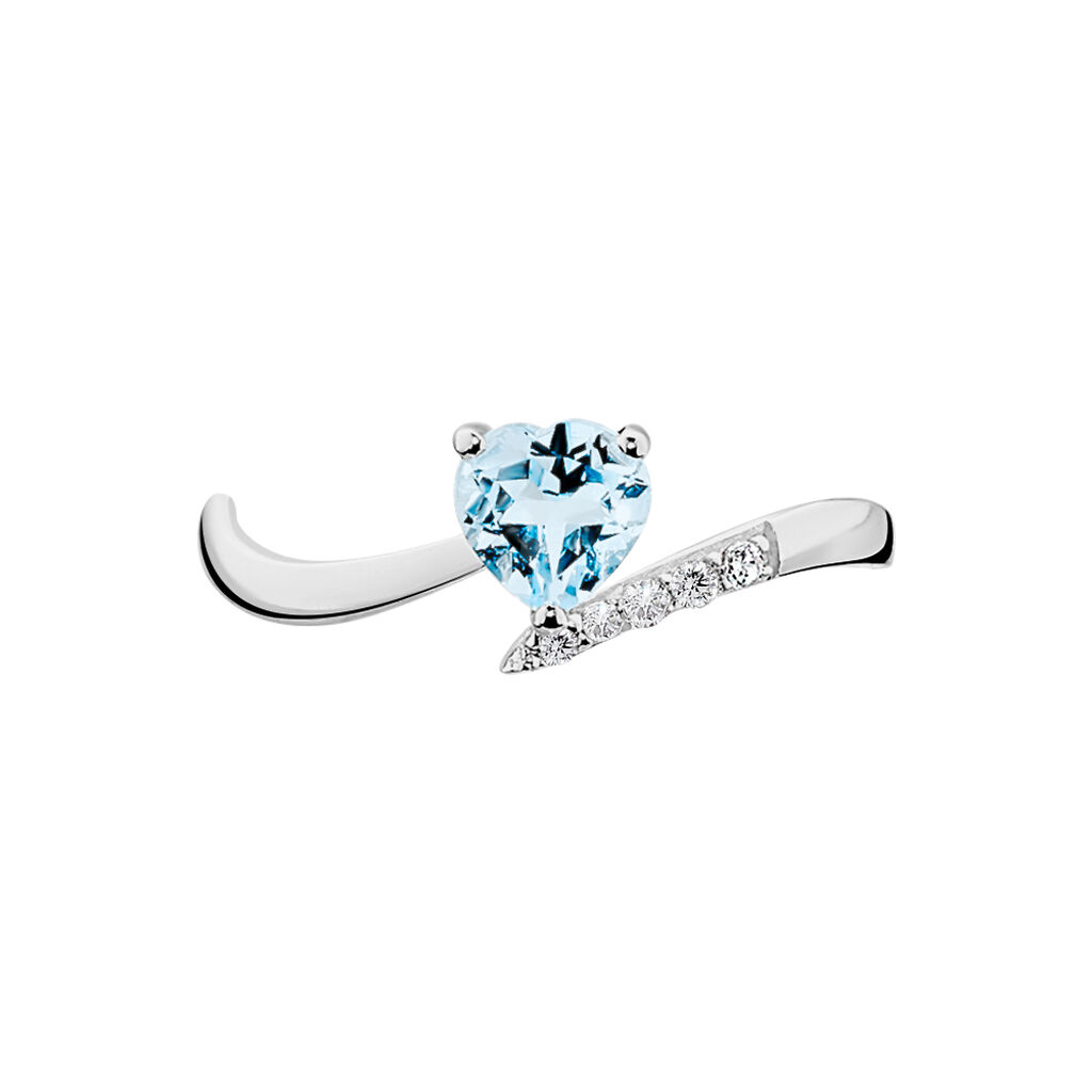 Bague Eva Or Blanc Topaze Et Diamant