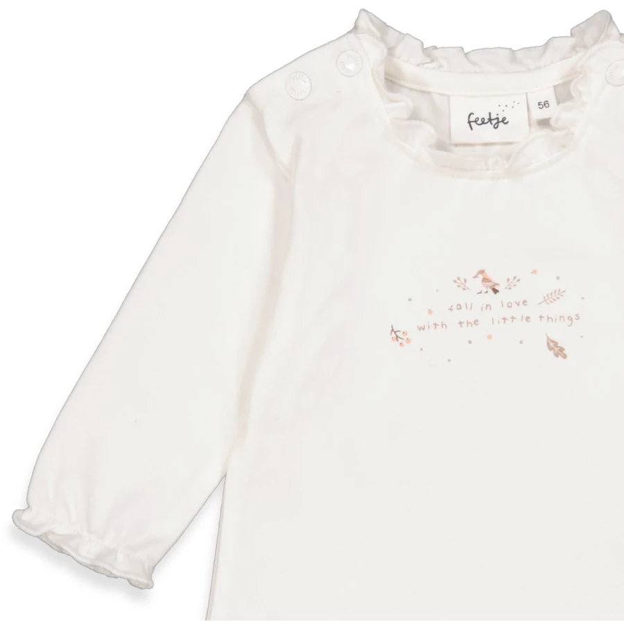Feetje Langarmshirt Falling For You Offwhite