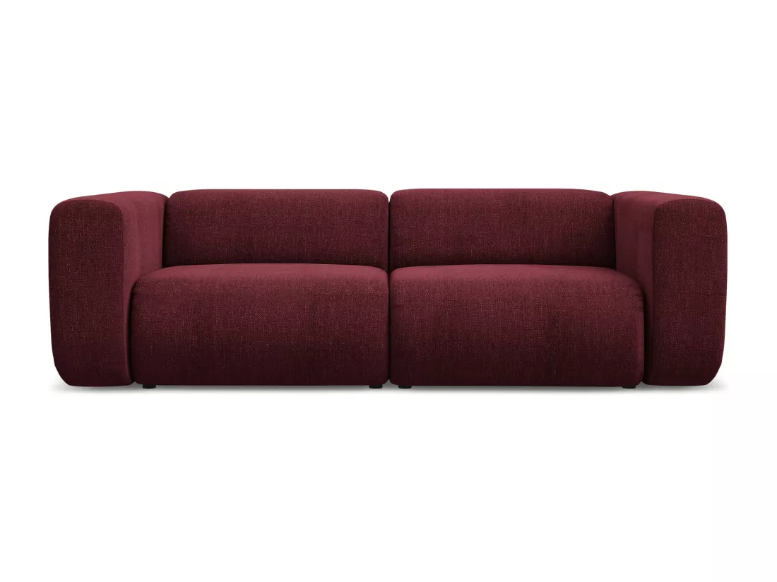 Canapé modulable 3 places en tissu chenille - bordeaux - EKAHI