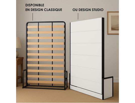 WALLBEDKING - Lit escamotable murphy, 76cmx190cm, vertical, classique