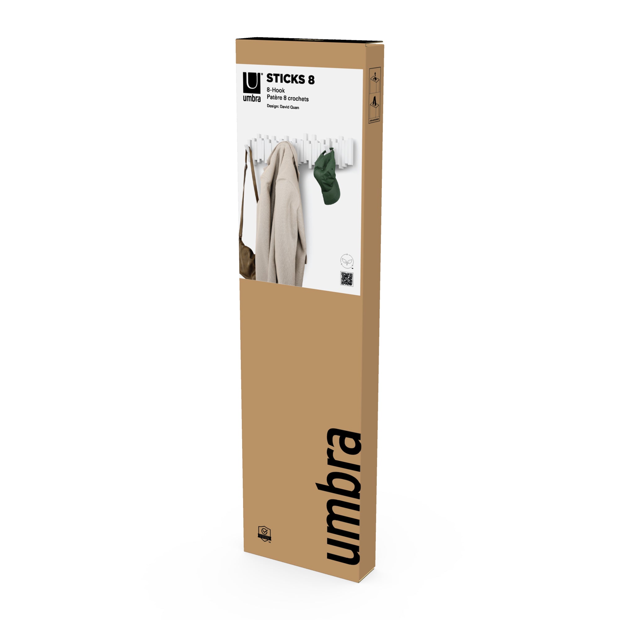 Umbra Sticks Wandkapstok 8 Haken - Wit