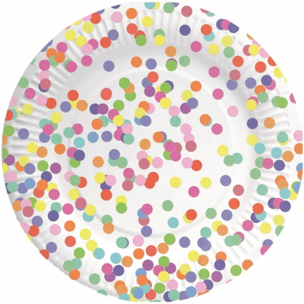 Confetti thema bordjes 8 stuks