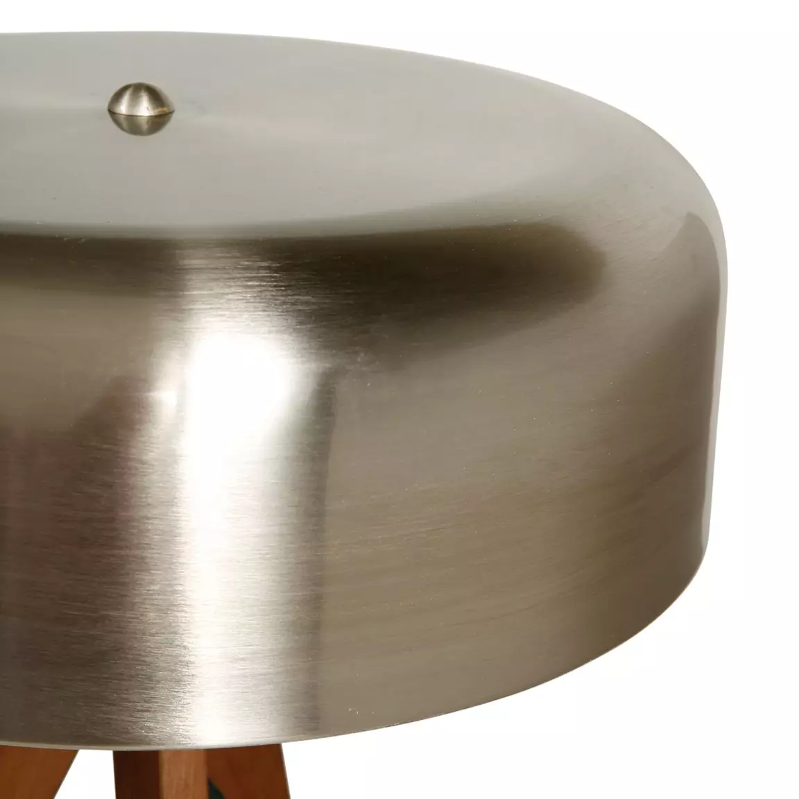 Lampe sur trépied bois et métal (H35 cm) Laps Argent